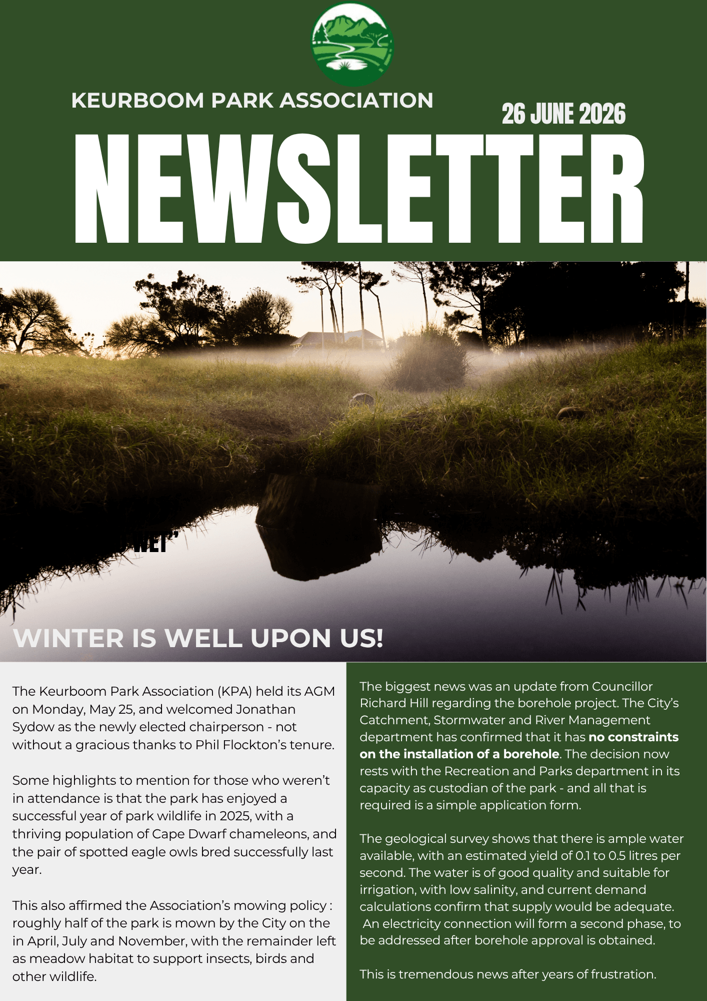 June Keurboom Park Association newsletter