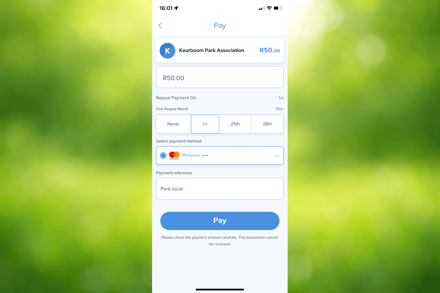 Support Keurboom Park with a Monthly SnapScan Donation